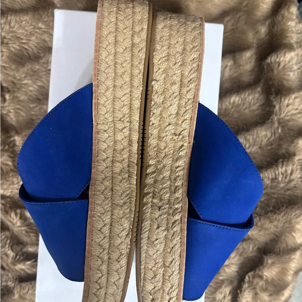 Dolce Vita Royal Blue Crossband Espadrille Slide Sandals